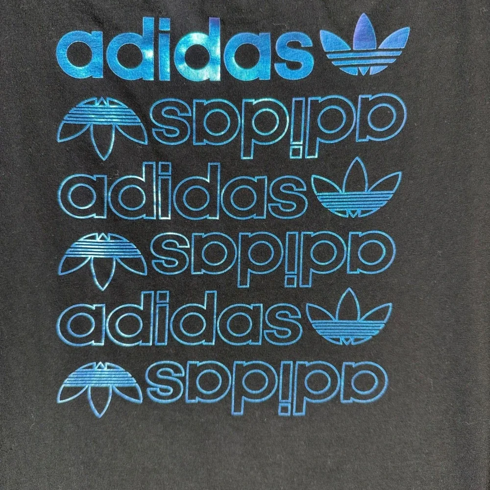Kids‎ Adidas Black T Shirt Short Sleeve Logo Graphic Tee Youth L 13-14Y